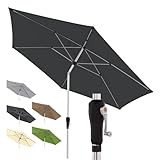 Doppler Sonnenschirm für den Garten SL-AZ Auto Tilt 330 cm Anthrazit I Gartenschirm knickbar I Kurbelschirm mit UV-Schutz 80+ I Kurbelschirm aus Aluminium I regenabweisendes Polyester-Schirmdach