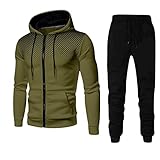 DUHENWU Herren Trainingsanzug 2 Teilig Set Sweatshirt Und Jogginghose Jogginganzug Jacke Trainingshose Sportanzug Fleece Warm Freizeitanzug Fußball Sporthose Für Gym Atmungsaktiv Hausanzug