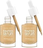 Catrice Nude Drop Tinted Serum Foundation, Nr. 038W, Nude, langanhaltend, mattierend, natürlich, für sensible Haut, vegan, ölfrei, ohne Parfüm, ohne Alkohol, 2er Pack (30ml)