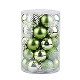 SpirWoRchlan Weihnachtskugeln, 40 mm, Christbaumschmuck, Ornamente, bruchsicher, für Weihnachten, Party, Hochzeit, Festival, Urlaub, Dekoration, Obstgrün