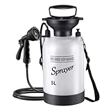 Wedhapy Tragbare Camping -Dusche, 5L Tragbare Dusche mit 10 Modi Sprayer Head und 9, 84 Fuß Schlauch für Garten Picknick -Wanderbeach Auto Reinigung