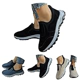 Slip On Sneakers Herren Walkingschuhe mit Fußgewölbeunterstützung, leichtes Mesh-Futter Wanderschuhe, breite Zehenpartie, rutschfeste Arbeitstrainer, wasserdicht, Berg, Trekking, athletischer Trainer