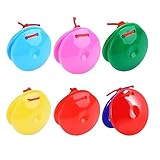 6 Stück Kunststoff Kastagnetten für Kinder, Fingerkastagnetten, Kastagnetten aus Kunststoff, Instrument Kinder, Mini Kastagnette, Kastagnetten Combo für Kleinkinder Kinder