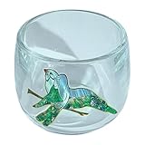 EHJRE Glastasse, Kaffeetasse, Handgefertigt, Trinkgeschirr, Transparent, 100 Ml, Kung Fu Teetasse für Café, Hotel, Grüntee, Latte, Elster