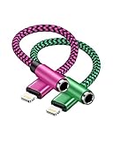 [Apple MFi zertifiziert] 2 Stück iPhone 3,5 mm Kopfhörer-Adapter, Lightning auf 3,5 mm Kopfhöreranschluss-Adapter, iPhone AUX Audio Klinkenadapter Dongle Kabel für iPhone 14 13 12 11 Pro Max Plus Mini