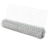 0.4 x 5 m Maschendraht Verzink, Kaninchendraht, Hasendraht Drahtzaun, Hühnerdraht Feinmaschig, Dechseckgeflecht für Tierzäune, Handwer ksartikel, Gemüsegarten, Heimwerker und Heimdekore