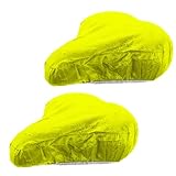 ECENCE Fahrradsattelüberzug 2er Set, Fahrrad-Sattel Regenschutz Fahrradsattelregenhülle, Sattelschutz Wasserdicht Fahrrad - Sattelbezug Gelb