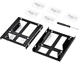 ELUTENG SSD Einbaurahmen für 2X 2,5' auf 3,5' Festplatten Adapter Wechselrahmen Halterungen Schienen 2,5 Zoll bis 3,5 Zoll HDD SSD Montagehalterung inkl. 1 Schraubendreher und 5 Packung Schrauben