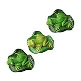 Yardwe 3St Frosch-Ornamente Stengel Mini-Tier-Miniaturfiguren Schwimmbad Aquariumdekoration bürodeko büro Dekoration kreative Handwerksverzierung DIY-Dekozubehör Harz Green