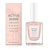 Nagellack Rosé-Töne Glitzer, Nagelhärter Reparierende und Glättende Nagelpflege, Nagellack für Nägel Selber Machen, Modellage Nail Art Base Verstärkung-10ml