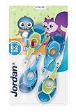 Jordan ® | Step 1 Baby Zahnbürste | Baby Zahnbürste 0-2 Jahre | Die Original Kleinkindzahnbürste mit extra weichen Borsten und weichem Beißring für Babygummis und Easy Grip | 4-pack