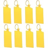 Wasserdichte Kunststoff-Versandschilder, 100 Stück, gelb, Sicherheits-Versandetiketten, beschreibbar, mit Reißverschluss, blanko, zum Beschriften und Identifizieren, 250 mm Länge