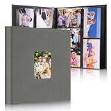 DazSpirit Großes Fotoalbum Einsteckalbum für 600 Fotos (10x15 cm) - Leinenbindung, Personalisierbar, Ideal für Familie, Hochzeiten, Reisen & Baby-Erinnerungen, Fotobuch zum Einstecken, Grau
