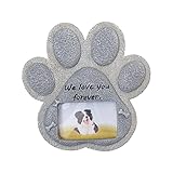 T TAKONE Grabstein Hund, Harz herzförmig gedenkstein, Grabbilder wetterfest, Rasen und Garten gedenktafel, Grabschmuck (‎Fußabdruck)