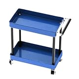 ERYUE Metall-Werkzeuge Trolley, Mini-2-Tier-Lagerwagen mit Rädern für RC-Zubehör, Metallschrauben, Nüsse, Kleine Teile (Blau)