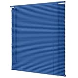 Aluminium Jalousien für Innen Fenster, Maßgefertigte 25mm Lamellen, Horizontale Verdunkelungsrollos für Türen & Fenster im Haus oder Büro 50/80/100/120/150/160/180cm(Blau)