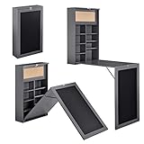 [en.casa] Wandklapptisch Kläppen Wandschreibtisch Küchentisch Schreibtisch mit Regal klappbar platzsparend Dunkelgrau