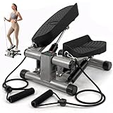 Niceday Mini Stepper für Zuhause, 2-in-1 Up-Down Stepper mit Power Ropes – Leiser Trainer bis 100kg für effektives Bein/Arm/Po Training, Widerstand einstellbar – Platzsparendes Home Fitnessgerät
