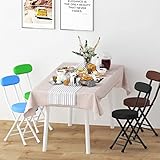Tragbarer Klapphocker mit Rückenlehne, leicht, rund, gepolstert, für Zuhause, Büro, Camping, Wickeltisch, vielseitiger weißer Klappsitz für einfache Lagerung und Komfort