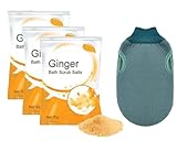 Burning Ginger Lymphbadesalz - Ingwer Lymphbadesalz - lymphatisches Detox-Ingwer-Badesalz - Lymphdrainage-Badesalz - Körperglätter mit Badehandschuh (3)