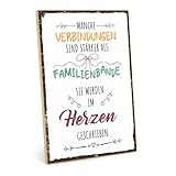 TypeStoff Holzschild mit Spruch - Manche Verbindungen sind stärker als Familienbande - im Vintage-Look mit Zitat als Geschenk und Dekoration zum Thema Freundschaft und Liebe - HS-01551