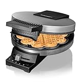 Cloer 189 Waffeleisen für eine Herzwaffel, Doppelbeschichtung, 930 W, Waffelgröße 16 cm, schwere Backplatten, optische und akustische Fertigmeldung, Edelstahl