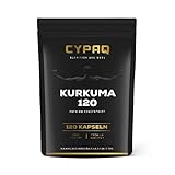 Curcuma Extrakt Kapseln, 600mg, 120 Stück, Hochdosiert mit Schwarzem Pfeffer, Für Vegetarier & Veganer