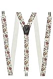 DWOY Hosenträger Damen 25mm breit Y-Form mit 3 stabilen Clips (Floral 1)