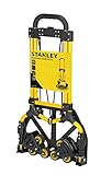 Stanley Klappbare Sackkarre SXWTD-FT584 - Handwagen mit 60KG Tragkraft - Transportwagen Klappbar - 45 x 39 x 104 CM - für Umzug, Hausarbeiten und Einkäufe - Stahl/Aluminium - Schwarz/Gelb
