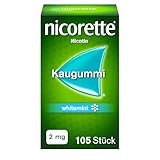 NICORETTE Kaugummi 2mg whitemint – Nikotinkaugummi zur Raucherentwöhnung – Zahnweißeffekt – Minzgeschmack – 2mg Nikotin – 105 St.