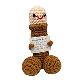 Emotionale Unterstützung, Emotionale Unterstützung, Nuggets, Plüsch, positiver Penis, positive Häkeltiere, Holzbasis, Spoof-Puppe, Gurke, Geschenk mit Karte, Ermutigungsornament für Frauen, Mutter,