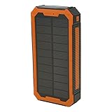 GOWENIC Solar Power Bank 36800mah mit Drahtloser Ladung | 36LED Camping Light & 6-Port Fast Lading | Tragbares Solarladegerät für Outdoor, Notfall, Wandern, Reisen | Eingebauter (ORANGE)