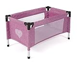 Bayer Chic 2000 - Reisebett für Baby-Puppen bis 48 cm, Puppenbett, Puppenreisebett, Puppenmöbel, Puppenzubehör, Jeans pink