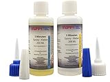 marfitec © 5-Minuten-Epoxy 200ml (Epoxidharz 100ml, Epoxidhärter 100ml) 2 Komponenten Kleber auf Epoxidharz Basis, 2K Kleber mit hoher Beständigkeit für viele Materialien