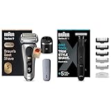 Bundle of Braun Series 9 Pro+ Rasierer Rasierapparat & Reinigungsstation, Ladeetui, Made in Germany, 9577cc, Silber + Braun Series XT3 Gesicht & Körper, Rasierer, Wasserdicht, XT3200, Schwarz
