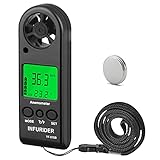 INFURIDER Windmesser,Digital Anemometer Handheld Windmessgerät Wind Speed Meter Gauge Air Flow Geschwindigkeit für Windgeschwindigkeitsmesser Lufttemperatur mit Hintergrundbeleuchtung Chill MAX AVG
