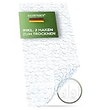 SilverRack Badewannenmatte 88x40 cm (transparent Kiesel Steinoptik) Antirutschmatte Badewanne BPA frei - Duschmatte schimmelresistent & maschinenwaschbar - Badematte rutschfest