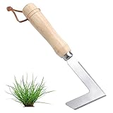 HENGBIRD Fugenkratzer, Unkrautstecher Edelstahl, Fugenkratzer Unkraut Garten, Ergonomischer Holzgriff Fugenmesser zum Entfernen aus Fliesenfugen zu Entfernen für Moos, Jäten, Lösen, 23cm