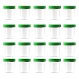 20x HaseMed Premium Urinbecher Probenbecher | 125ml, Schraubverschluss Deckel, grün, graduiert bis 100ml, auslaufsicher, beschriftbar, gefriertauglich