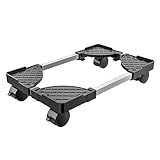 Qcdou PC Ständer unter dem Schreibtisch, Universaler Verstellbarer Computer Desktop Ständer, Mobiler PC Rollwagen, mit Rädern, Schwarz