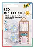 folia 982 - Deko LED Licht, 2 Stück, warmweißes Licht, ideal als Teelichtersatz, für Laternen, Windlichter