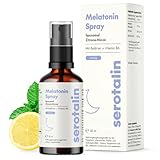 serotalin Melatonin Spray liposomal für 200 Nächte | Alkoholfreies Einschlafspray mit Baldrian & Zitrone-Minze | Einschlafhilfe für Erwachsene | 30 ml