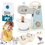Mixer Spielzeug | Spielset Mixer Küche | Set aus Holz Backzubehör für Jungen Mädchen 3 5 Jahre