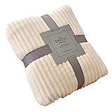 Colorful Flanell-Decke Flauschige Kuscheldecke - 100x70cm - hochwertige Wohndecke, Super weiche Leicht Hugging Blanket als Sofaüberwurf, Tagesdecke Wohnzimmer (Beige)