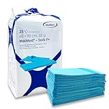 MaiMed Sorb F+ Bettunterlage wasserdicht 60x90 cm - Saugstarke Inkontinenzunterlage Einweg Inkontinenz Bettunterlage Krankenunterlagen - Geruchsbindend, wasserdicht, rutschfest - 25er Pack Blau