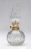 Kleine Öllampe aus Glas mit Goldbrenner – Vintage-Petroleumlampe im Antikstil – Tischlampe ohne Strom – Ideal als Dekoration oder Notlicht