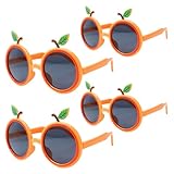 Lustige Sonnenbrille, 4pcs Orange Form Party Sonnenbrille für Erwachsene Kinder, Plastik Hawaiianische Brille für Foto -Stütze Sommer Beach Party Dekor Dekor