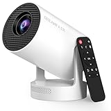 Mini-Projektor, HY300 Plus tragbarer Projektor, unterstützt 4K 1080P mit Dual-Band WIFI6 5G Wireless 5.4 Bluetooth Android 11, 180° drehbar, Auto-Keystone-Korrektur, 63,5 cm - 279,4 cm Bildschirm