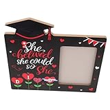 ORFOFE Holz Bilderrahmen Abschlussfeier Deko Graduation Photo Frame Tischdekoration Langlebig Atmosphärisch Holzornament für Zuhause und Party