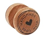RAYHER HOBBY Rayher Stempel Holz 'Handmade with love', rund, 3 cm ø, Motivstempel Holz, Holzstempel, Butterer Stempel, Rundstempel, 29022000